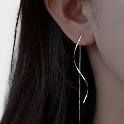 Elwira – Pendientes largos con forma de onda