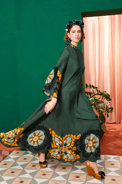Vestido Maxi Floral Esculpido Elegancia™
