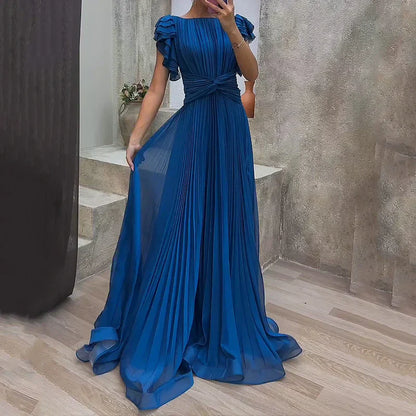 Vestido de Noche Plisado Elegante - Alta Costura Atemporal