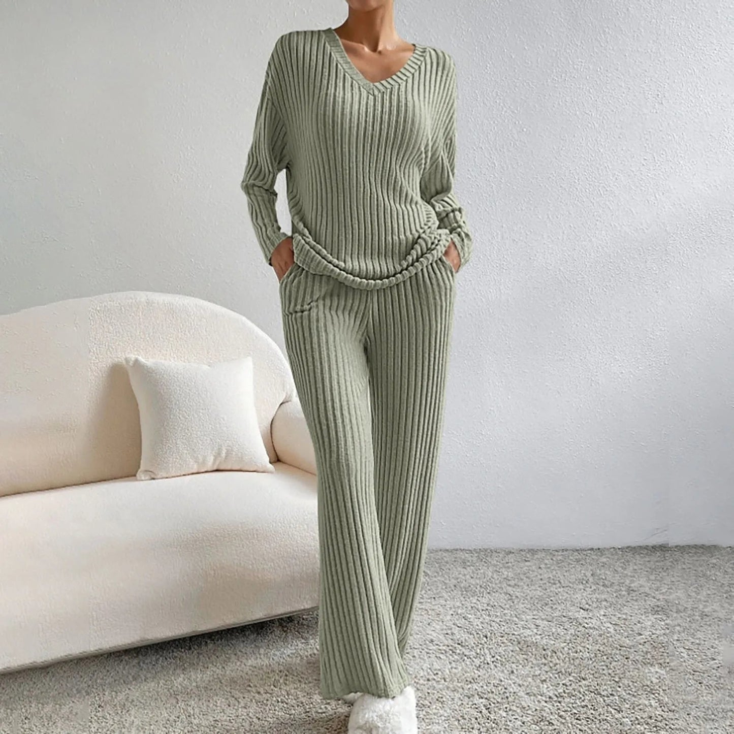 SABINA – Conjunto de Lounge de Pierna Ancha Acogedor