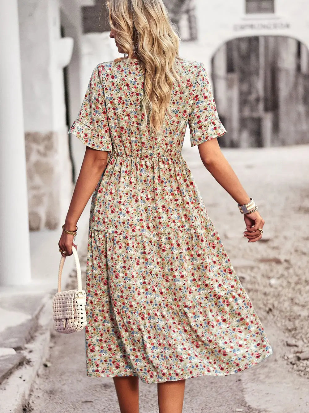 Layla™ - Vestido Impreso Elegante con Escote en V