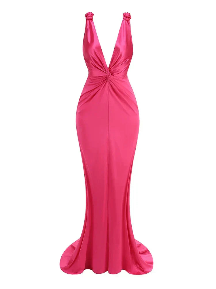 Zoey | Vestido Maxi Sin Mangas con Pliegues Elegantes