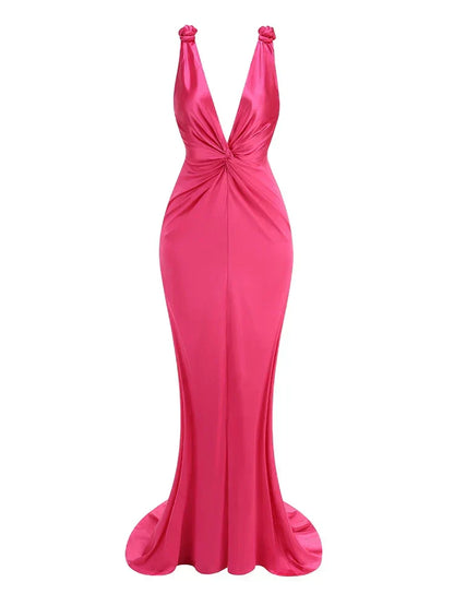 Zoey | Vestido Maxi Sin Mangas con Pliegues Elegantes
