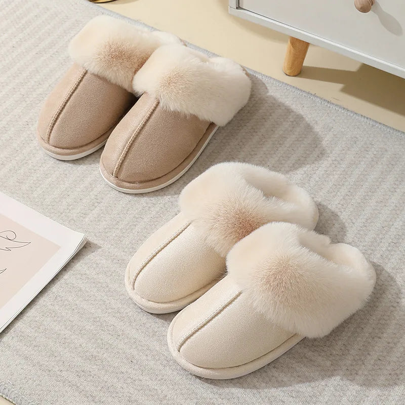 Pantofole de Interior de Felpa para Mujer con Revestimiento Suave y Confort Acogedor