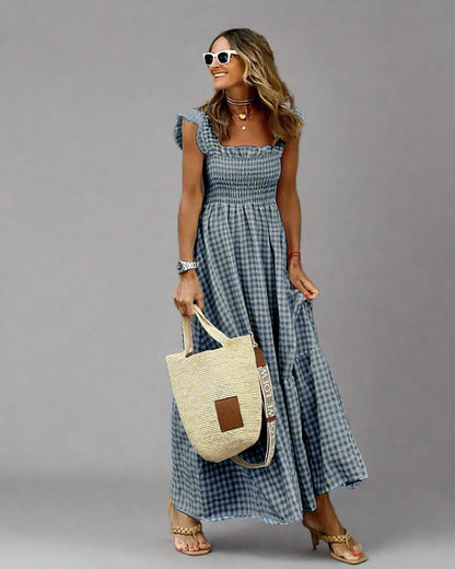 Bertha | Vestido a Cuadros en Estilo Retro para Elegancia y Comodidad en la Vida Cotidiana