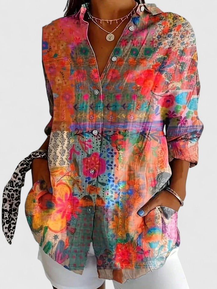 Anica - Blusa Artística Vivaz con Botones