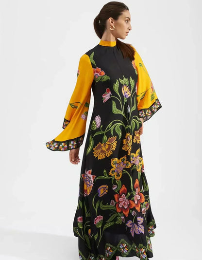 Vestido Maxi Floral Esculpido Elegancia™