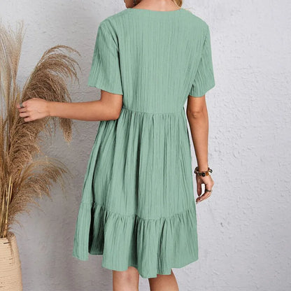 Hadley - Vestido Mini de Corte Boho Chic con Volantes