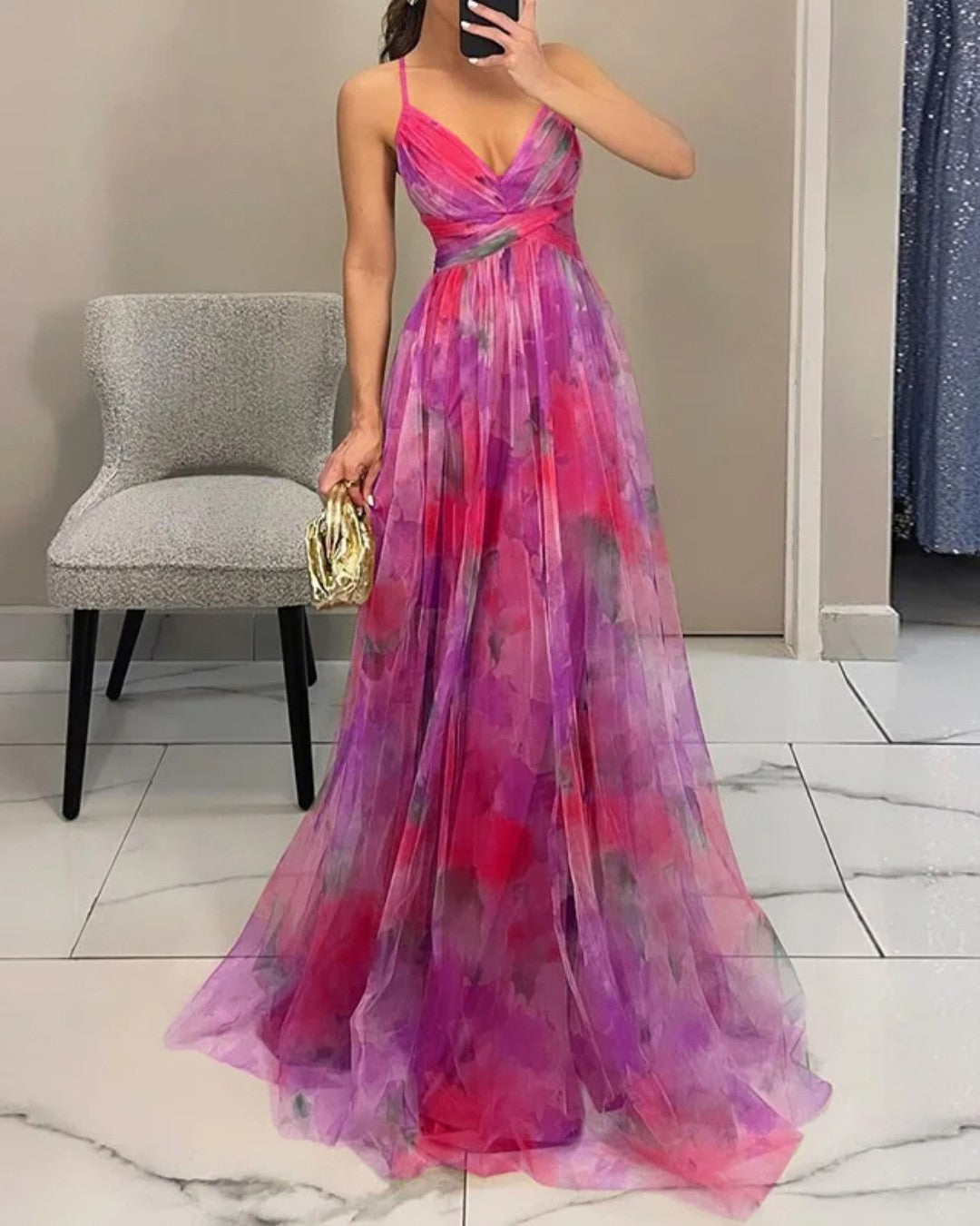 Giselle™ | Encantador Vestido Maxi con Estampado Floral
