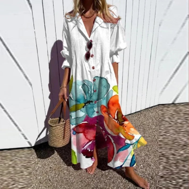 Orielle – Vestido Vibrante de Flores