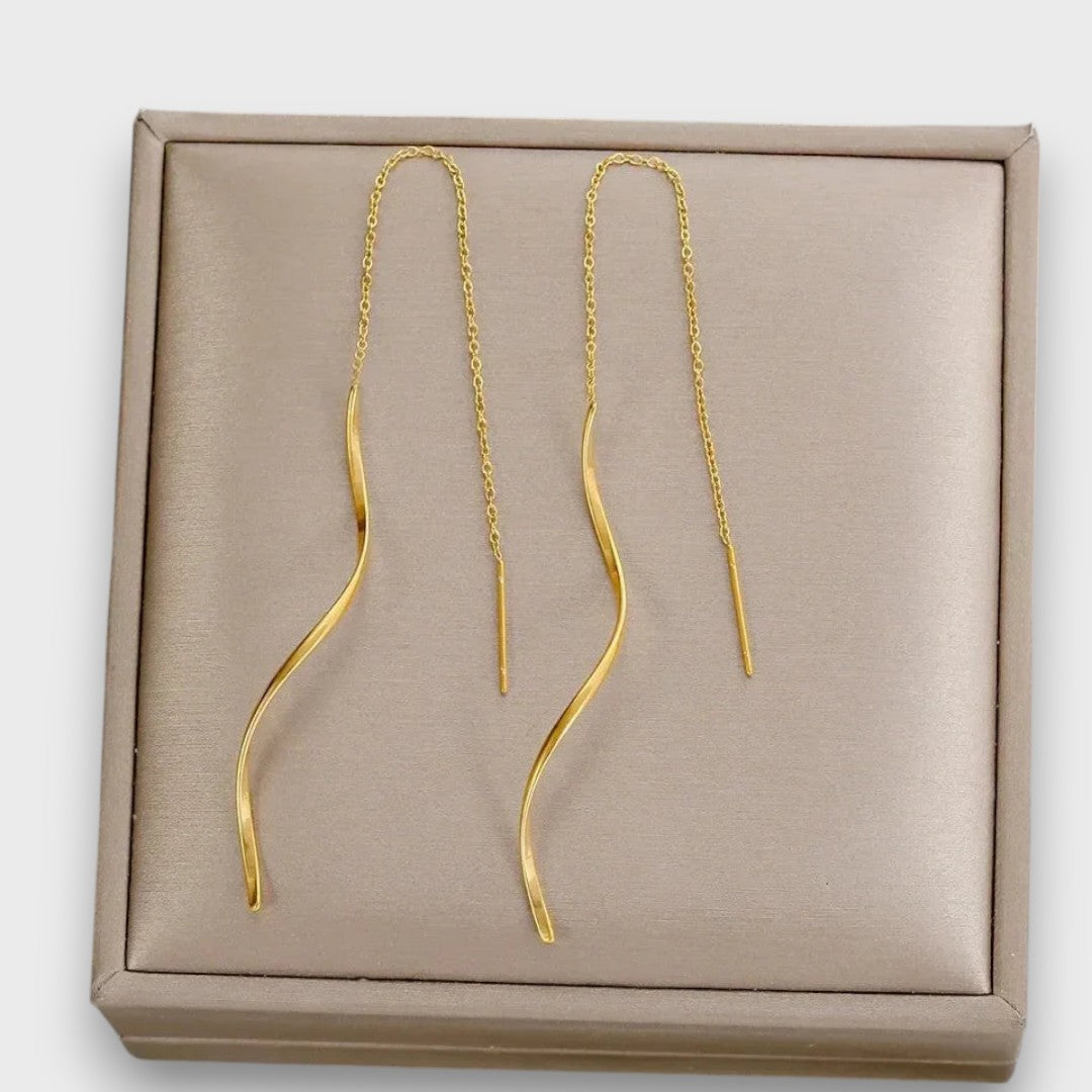 Elwira – Pendientes largos con forma de onda