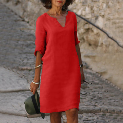 Silvia™ - Vestido de cuello en V atemporal que cubre el vientre