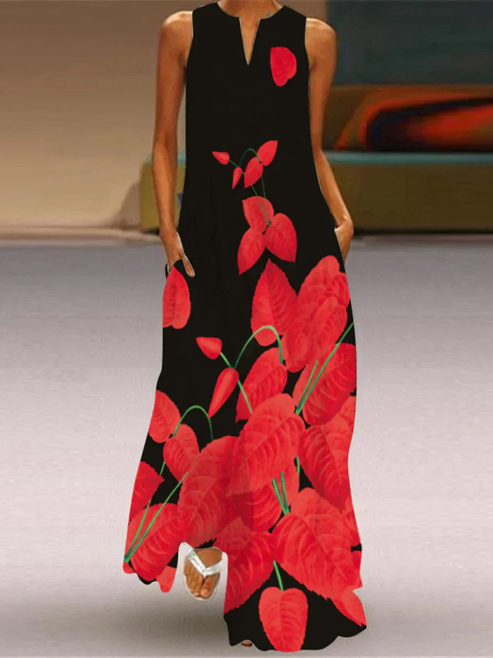 MONICA – VESTIDO MAXI FLORECER EN SILENCIO