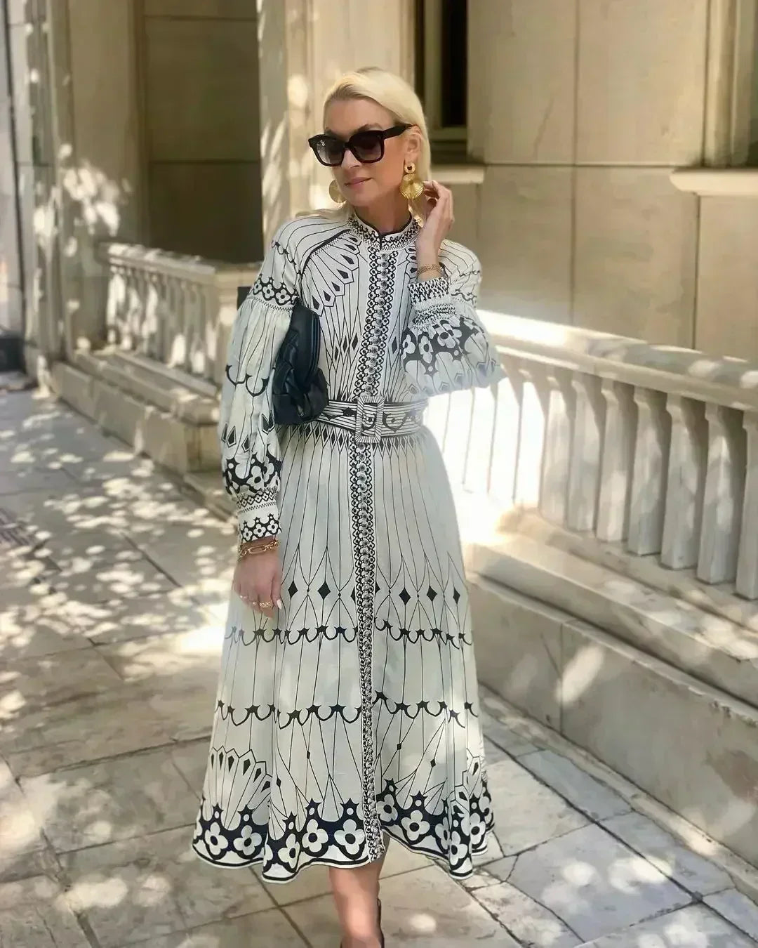 Eulalia - Vestido Boho de Cuello Alto Retro