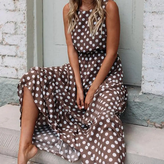 Vestido Maxi con Lunares Capri