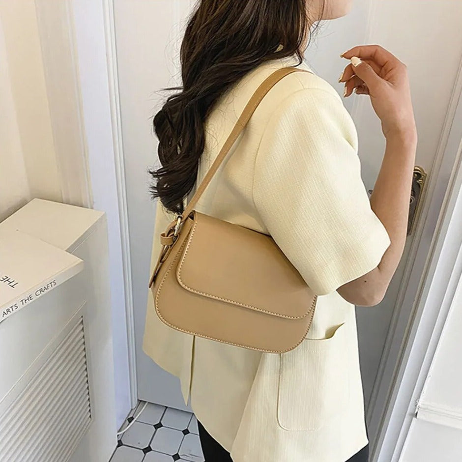 Eldborg | Elegante bolso de hombro en tono nude apagado