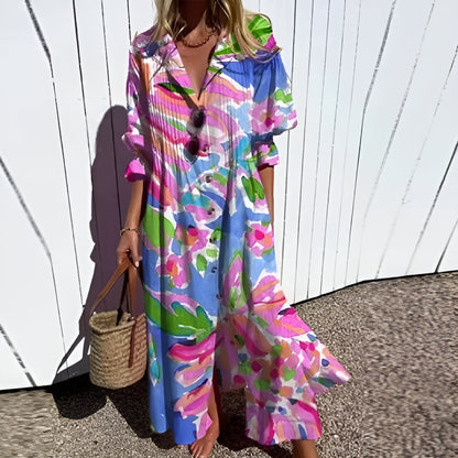 Hannah | Vestido Smock de Botones Florales