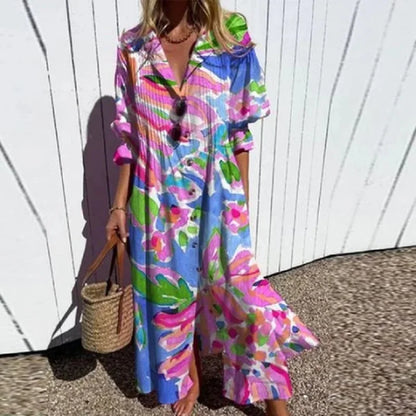 ISLA – VESTIDO MAXI BOTÓN BRISA COSTERA