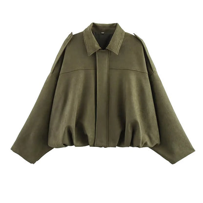 Chaqueta Diana – Bomber Oversize Verde Oliva