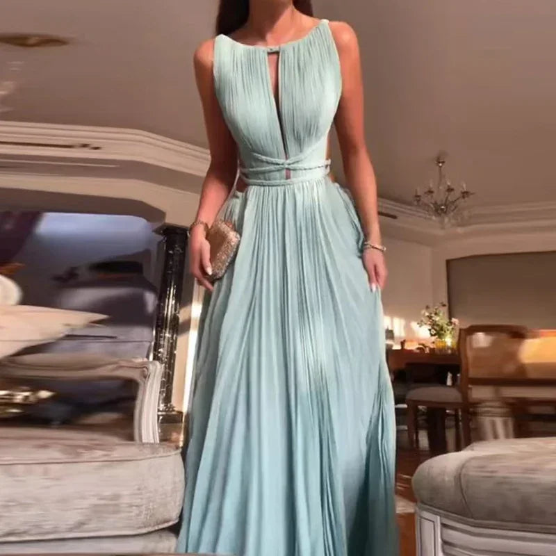 Liana | Vestido de Playa Plisado Sin Espalda
