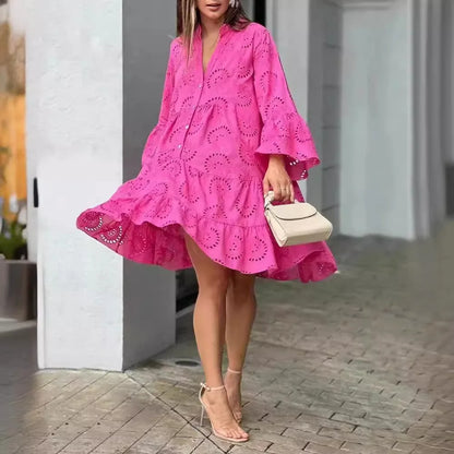 Robe Midi de Encaje Rosa - Elegancia Atemporal