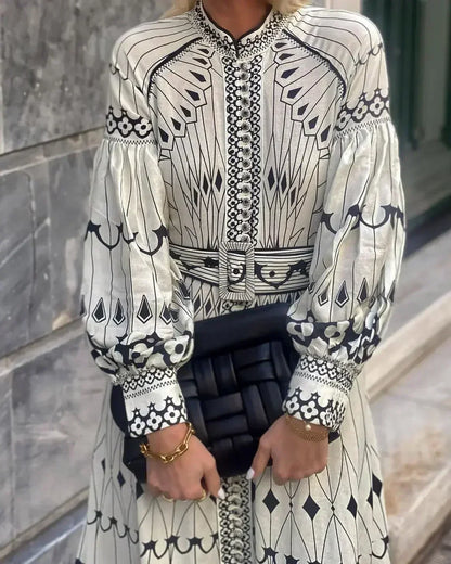 Eulalia - Vestido Boho con Cuello Alto Retro