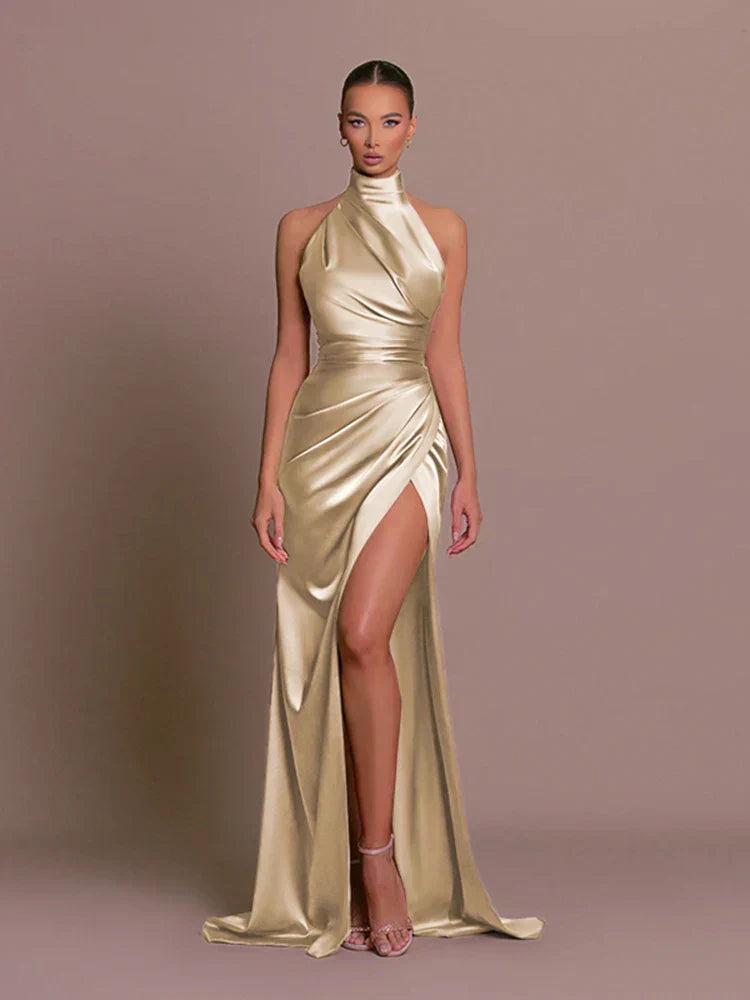 Cleo - Vestido Maxi Con Abertura Elegante