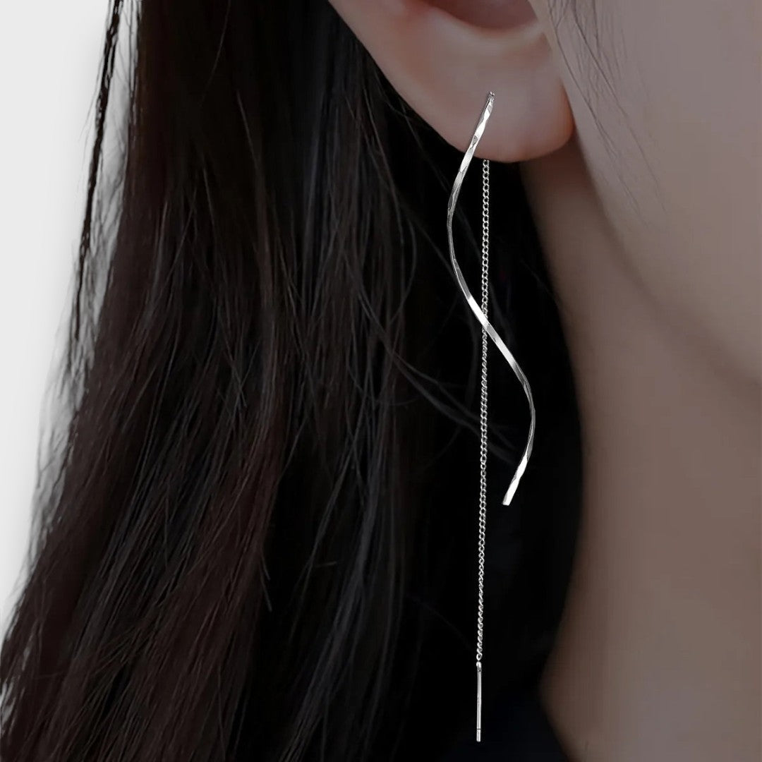 Elwira – Pendientes largos con forma de onda