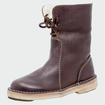 Zapatos de hombre de cuero impermeables con forro de lana