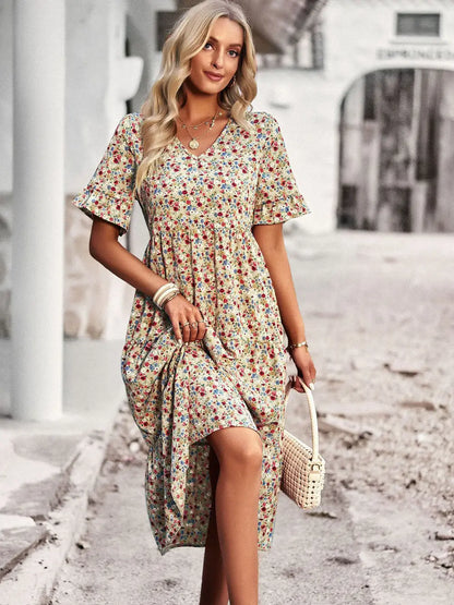 Layla™ - Vestido Impreso Elegante con Escote en V