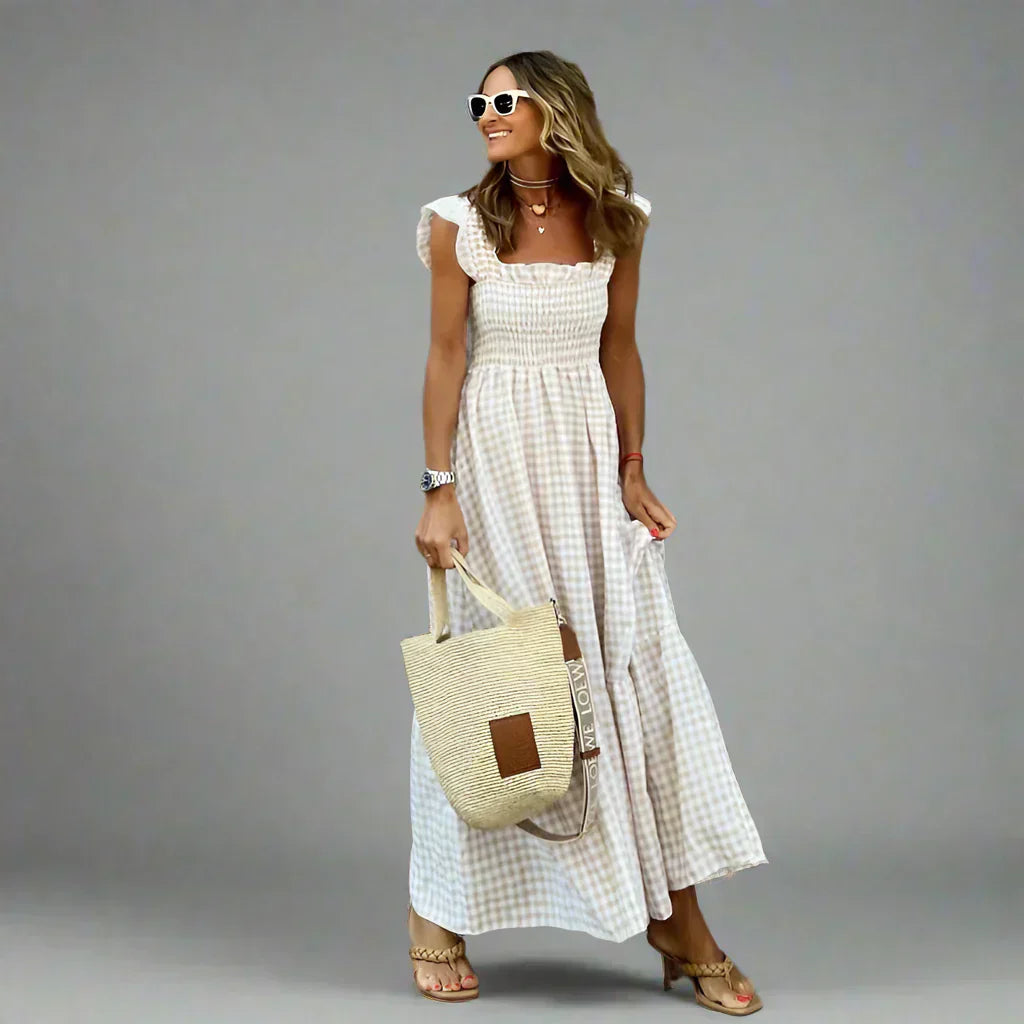 Bertha | Vestido a Cuadros en Estilo Retro para Elegancia y Comodidad en la Vida Cotidiana