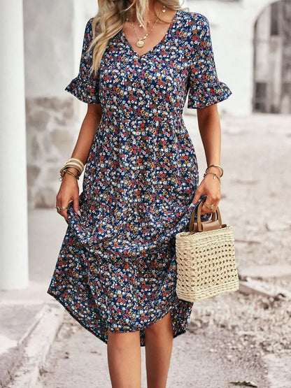 Layla™ - Vestido Impreso Elegante con Escote en V