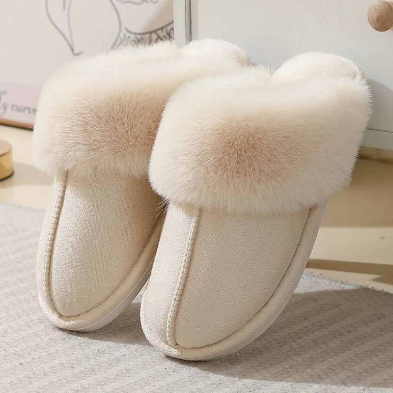 Pantofole de Interior de Felpa para Mujer con Revestimiento Suave y Confort Acogedor