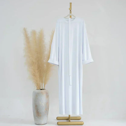 Ariane - Abaya Elegante de Punto con Cinturón y Bolsillos Laterales
