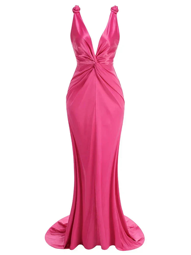 Zoey | Vestido Maxi Sin Mangas con Pliegues Elegantes