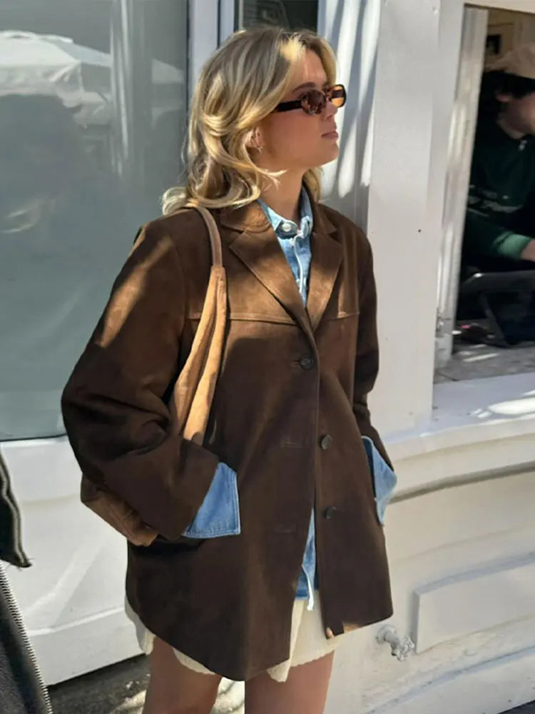 EMMA | Chaqueta de Solapa con Bolsillo de Moda