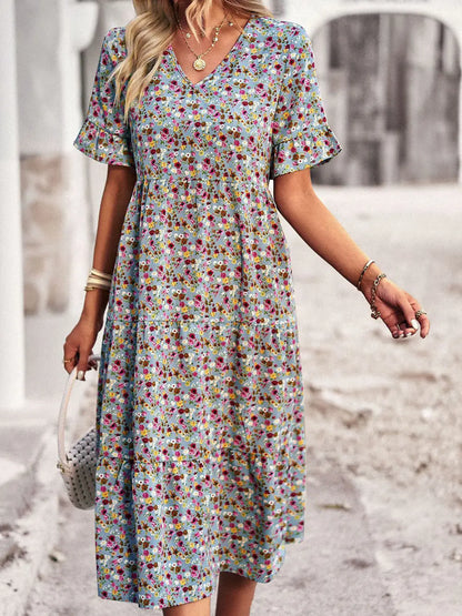 Layla™ - Elegante Vestido Impreso con Escote en V
