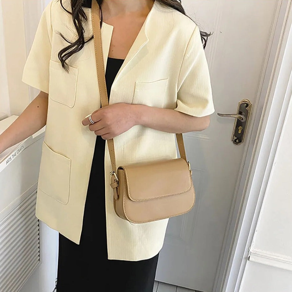 Eldborg | Elegante bolso de hombro en tono nude apagado