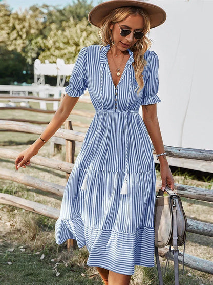 Bernice | Vestido Clásico a Rayas