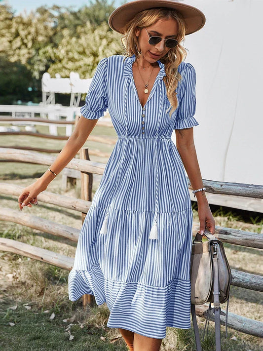 Bernice | Vestido Clásico a Rayas