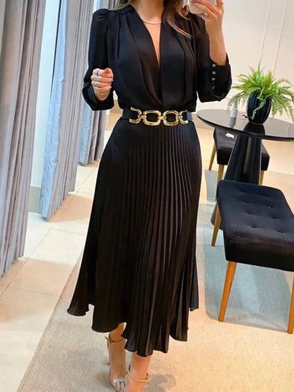 SERAPHINA – VESTIDO MIDI PLISADO ELEGANTE
