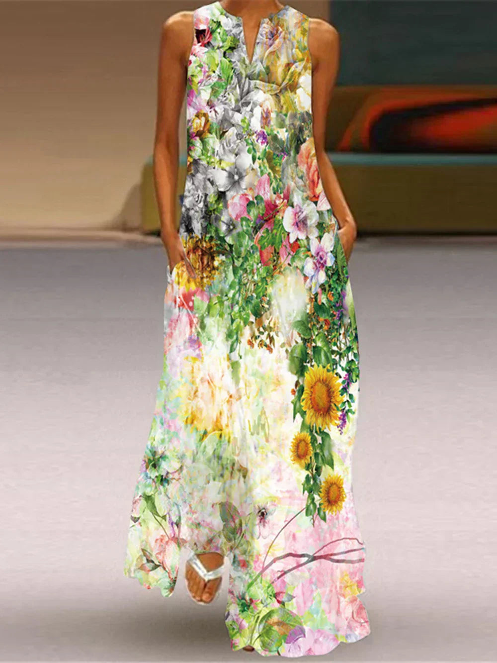 MONICA – VESTIDO MAXI FLORECER EN SILENCIO