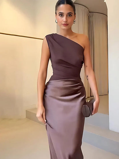GABRIELLE – VESTIDO DE NOCHE ELEGANTE DE UN HOMBRO