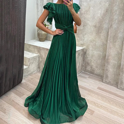 Vestido de Noche Plisado Elegante - Alta Costura Atemporal
