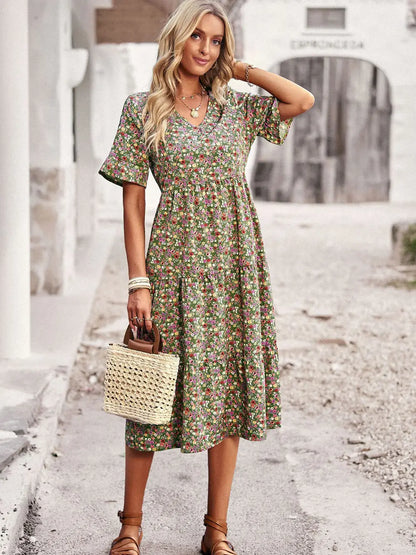 Layla™ - Elegante Vestido Impreso con Escote en V