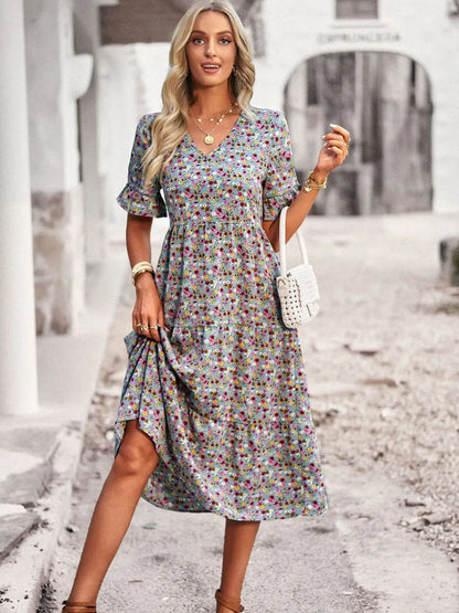 Layla™ - Elegante Vestido Impreso con Escote en V