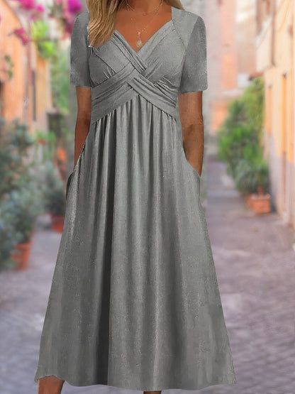 Aria - Vestido V de Cuello Cómodo