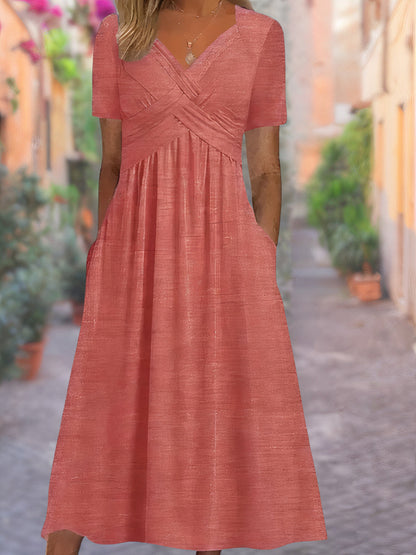 Aria - Vestido V-Cuello Cómodo