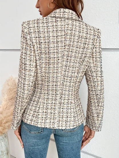 Jalu™ | Blazer de doble botonadura con estampado a cuadros