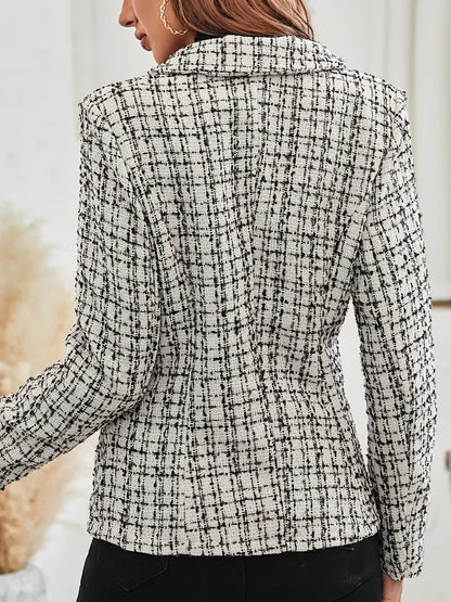 Jalu™ | Blazer de doble botonadura con estampado a cuadros